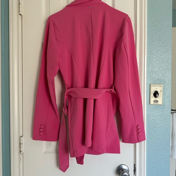 Guess Hot Pink Belted Double Breasted Trench Coat size XL - Picture 2 of 6